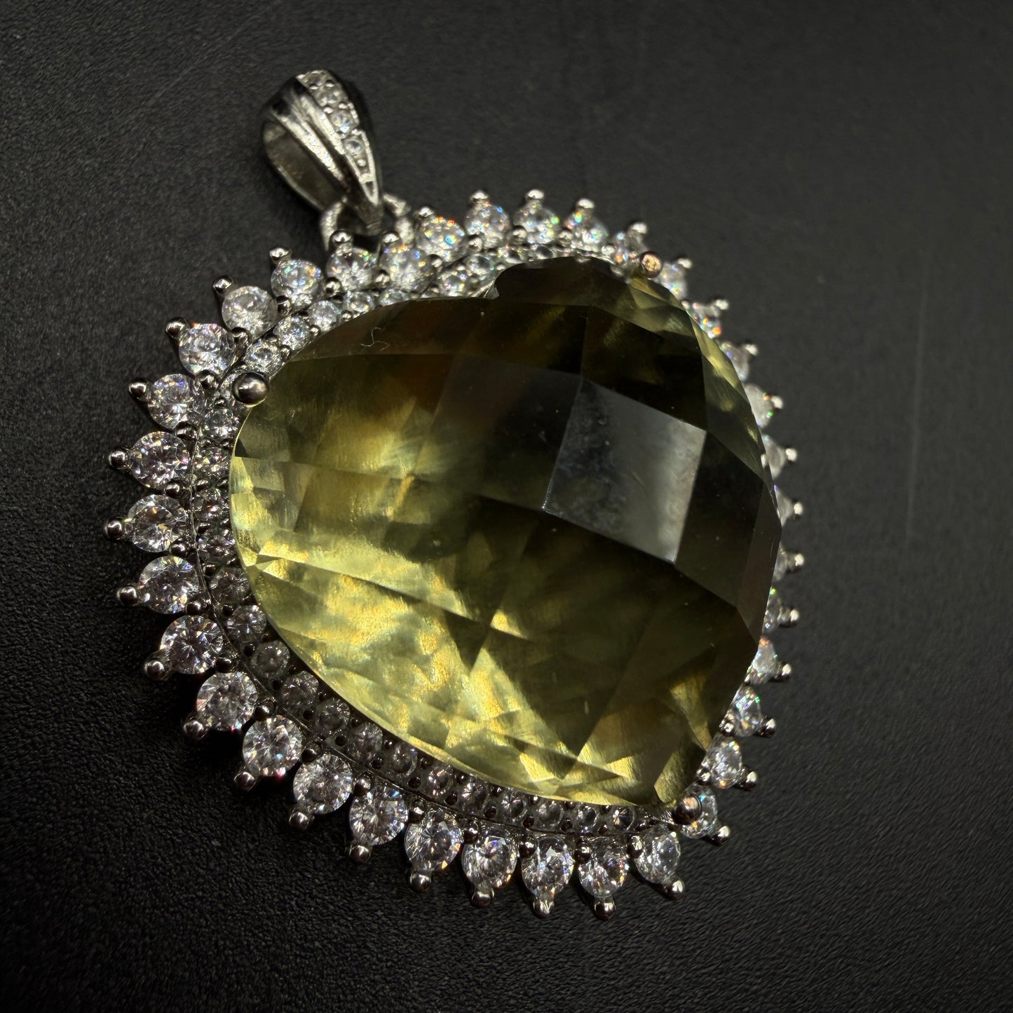 Giant Libyan Desert Glass Heart S925 Certified Necklace