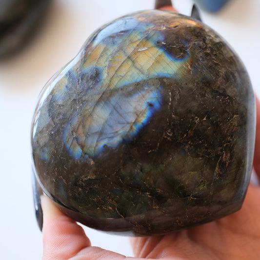 Large Labradorite Puffy Heart