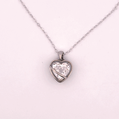 Clear Quartz Heart S925 Necklace