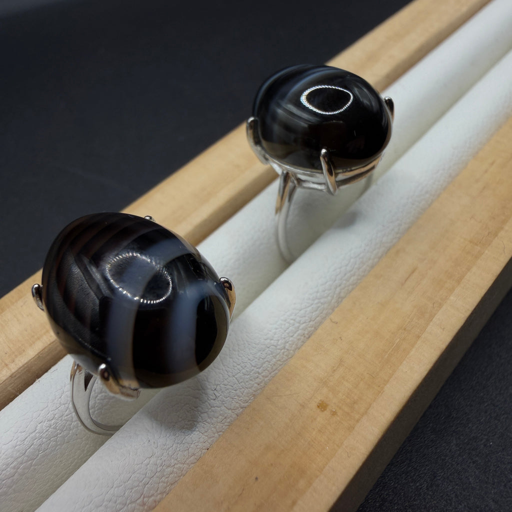 Black Onyx S925 Adjustable Ring