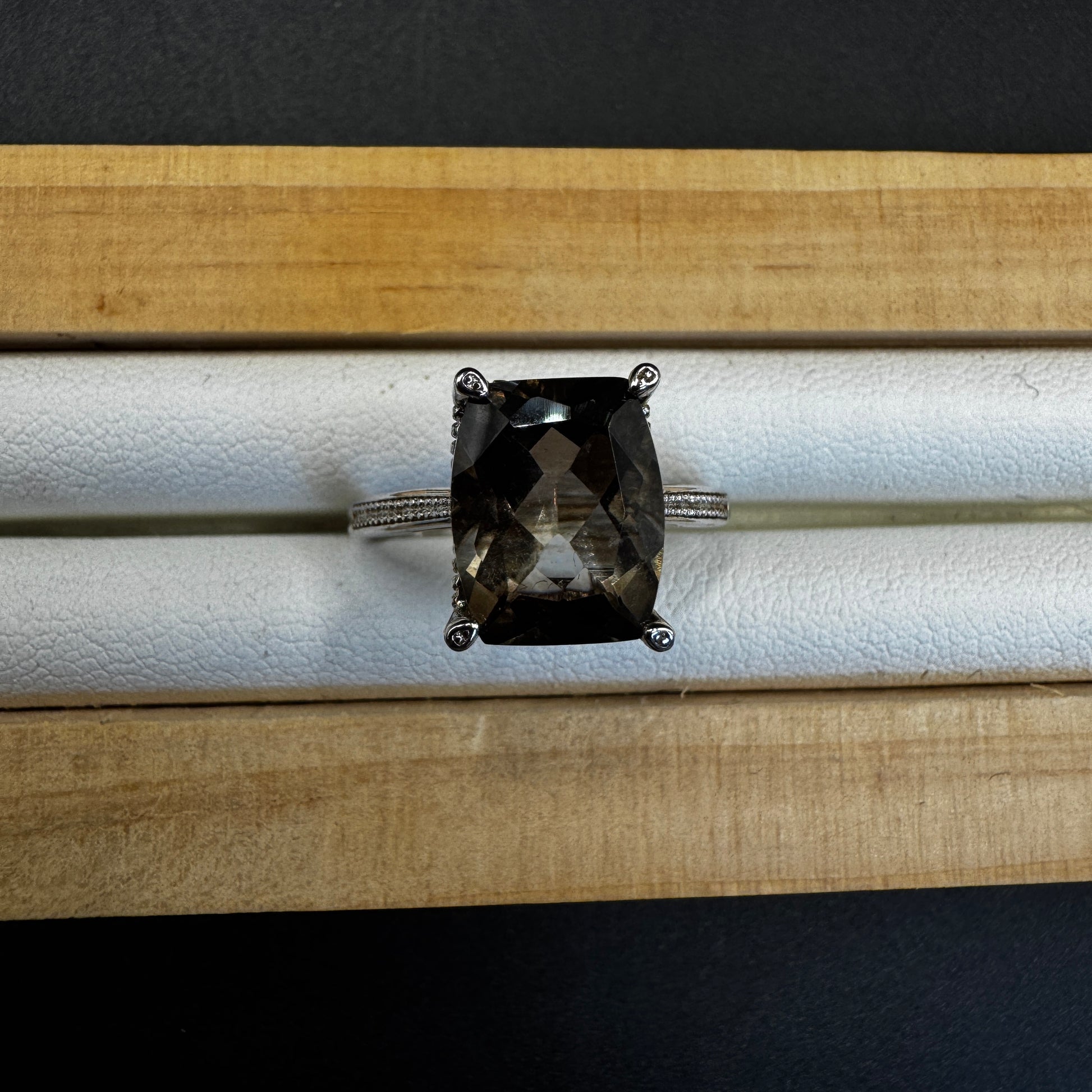 Smokey Quartz S925 Adjustable Ring