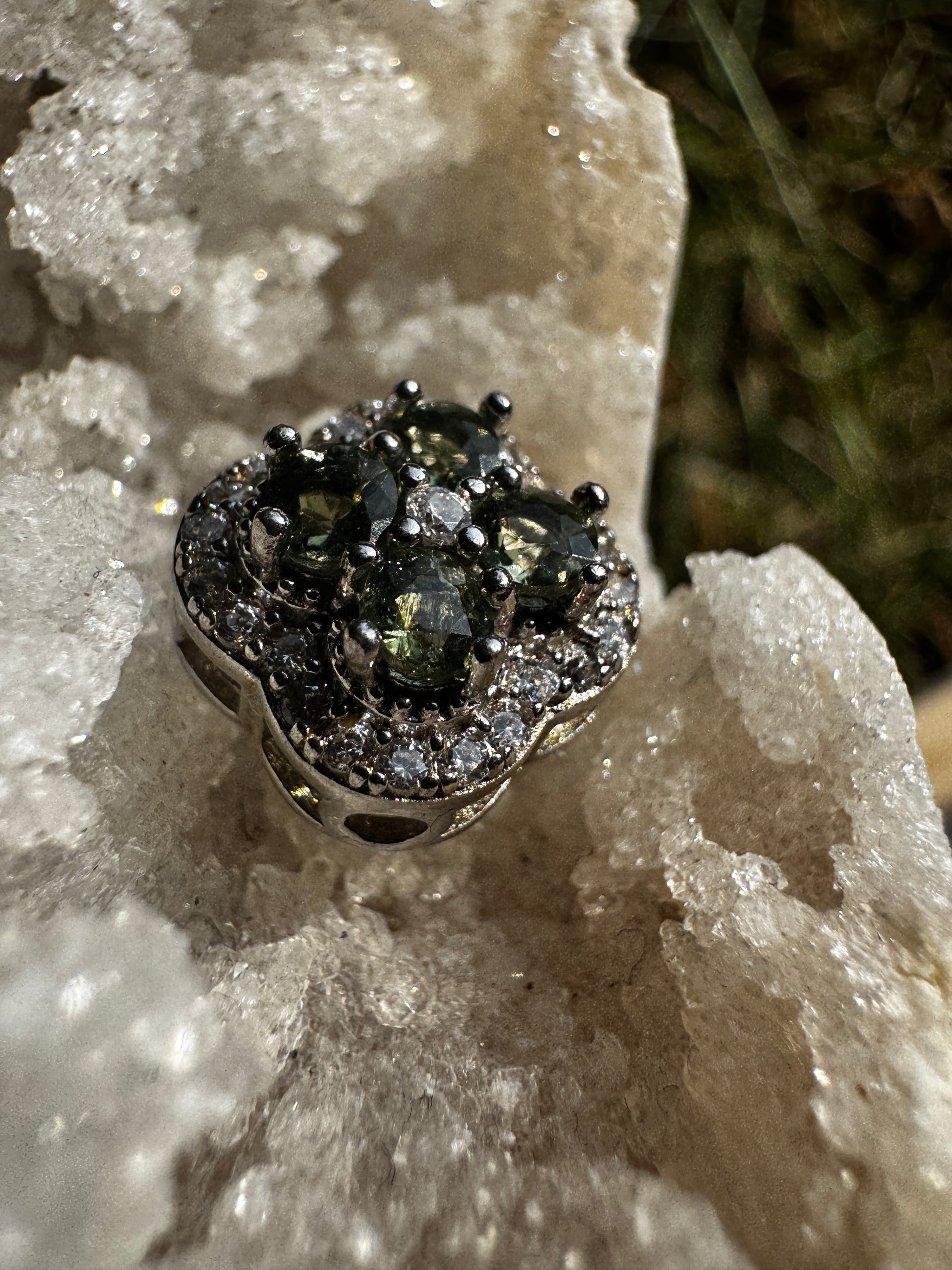 Moldavite Clover Necklace