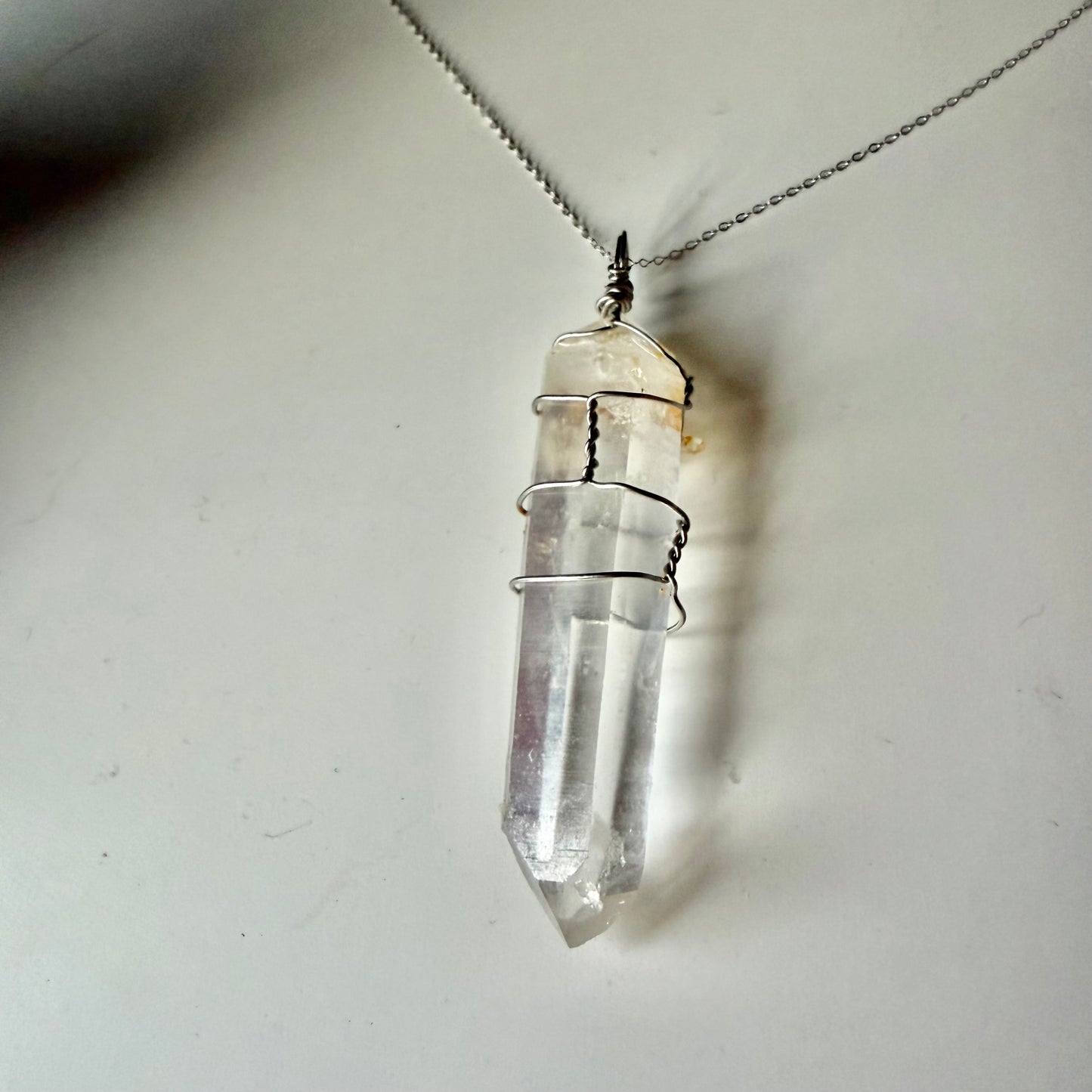 Lemurian Blue Mist Quartz S925 Handmade Necklace