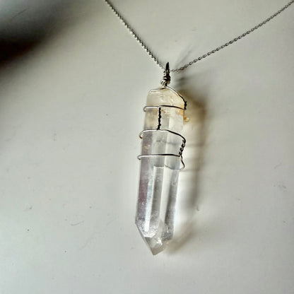 Lemurian Blue Mist Quartz S925 Handmade Necklace