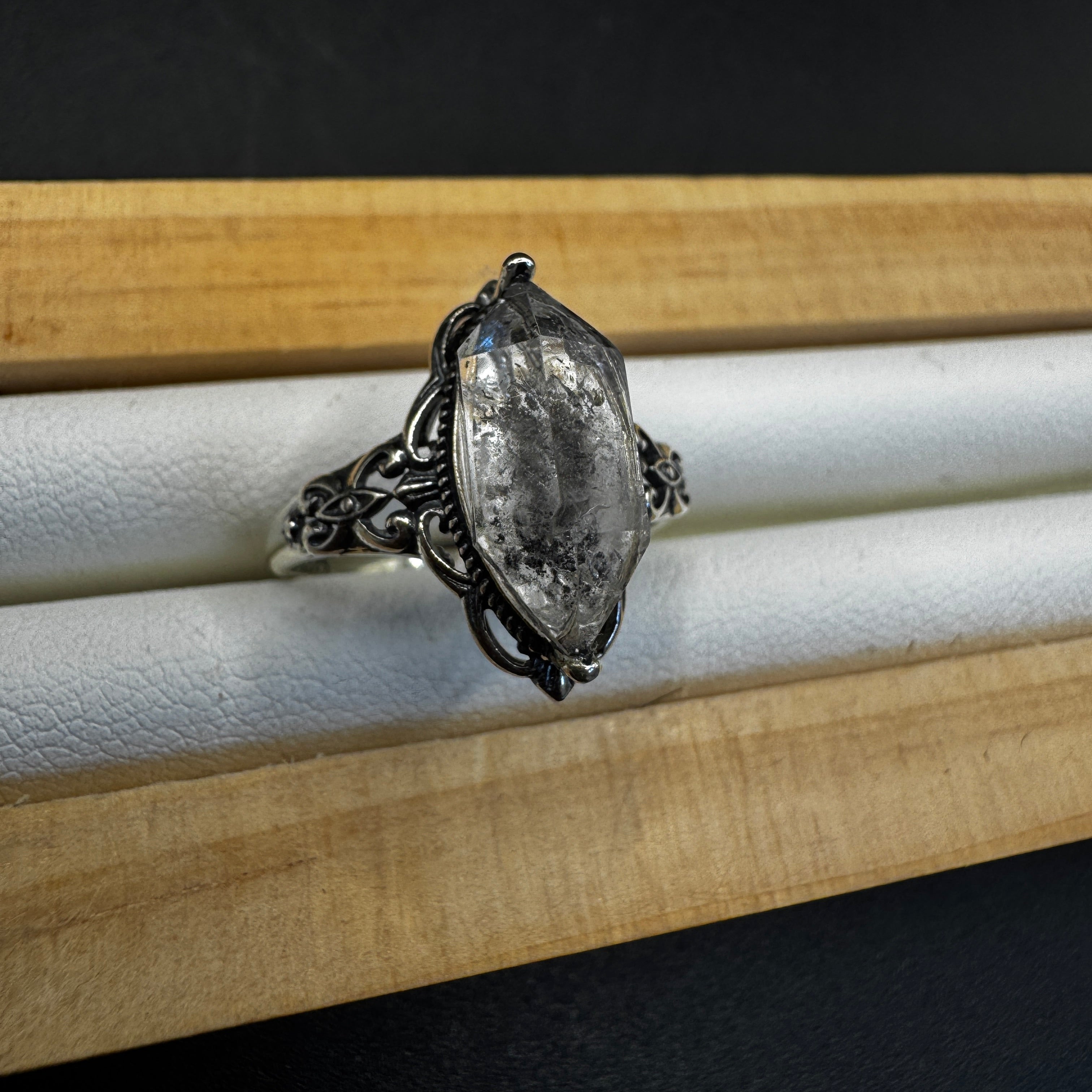 Herkimer Diamond S925 Adjustable Ring