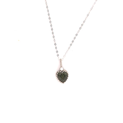 Moldavite Heart S925 Certified Necklace