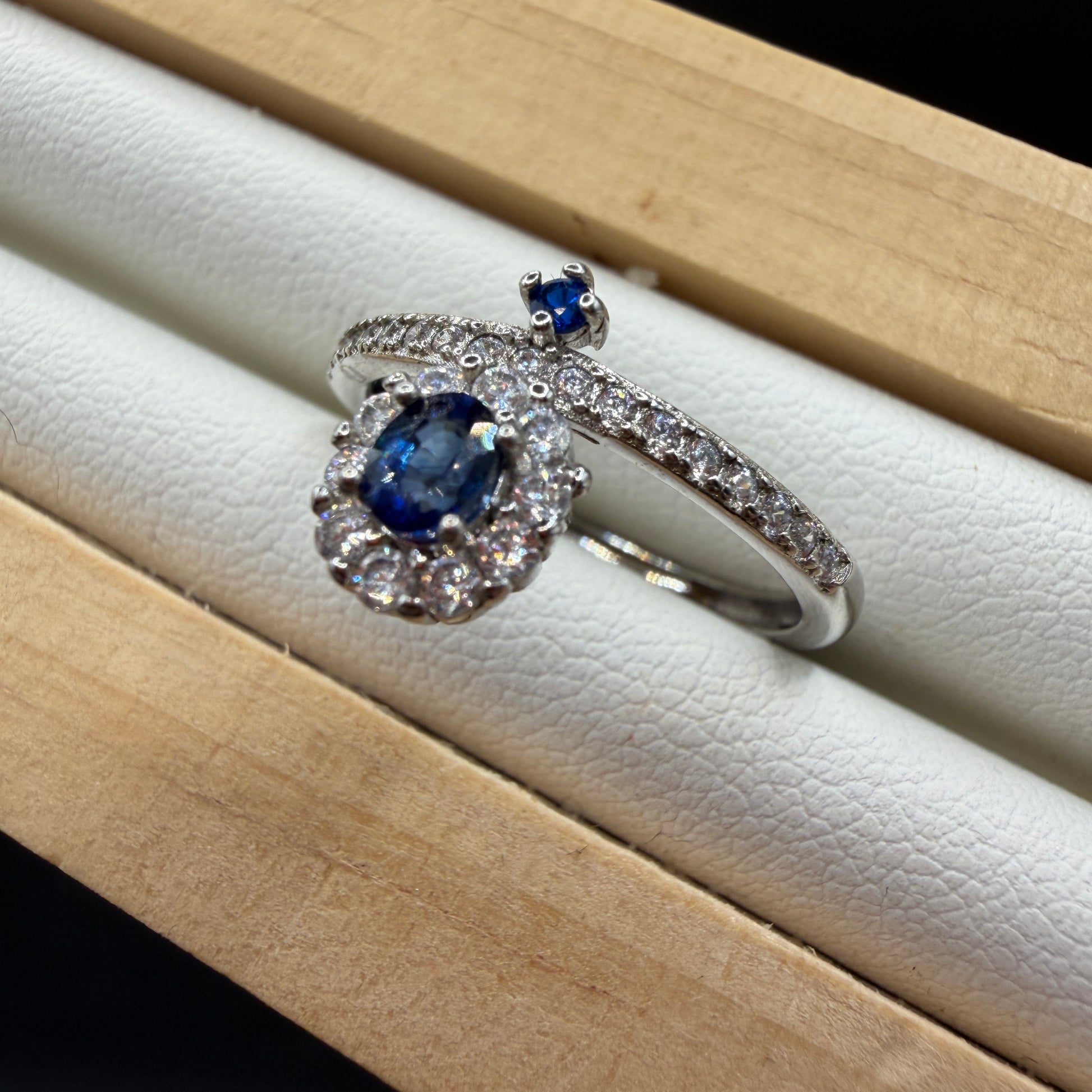 Sapphire S925 Adjustable Ring