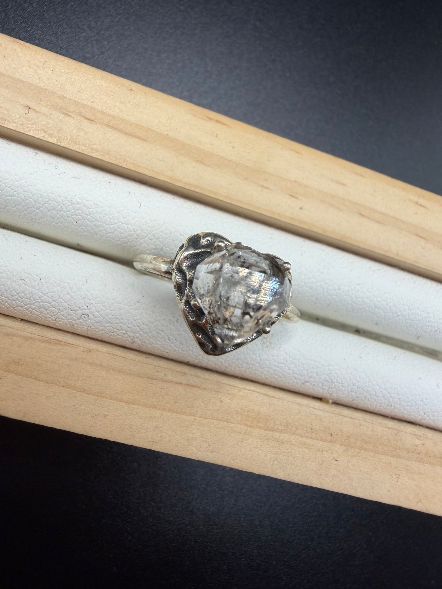 Herkimer Diamond S925 Adjustable Ring