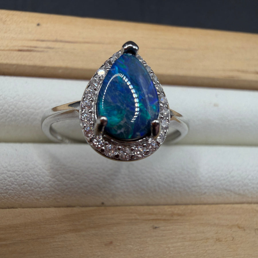 Australian Opal S925 Adjustable Ring