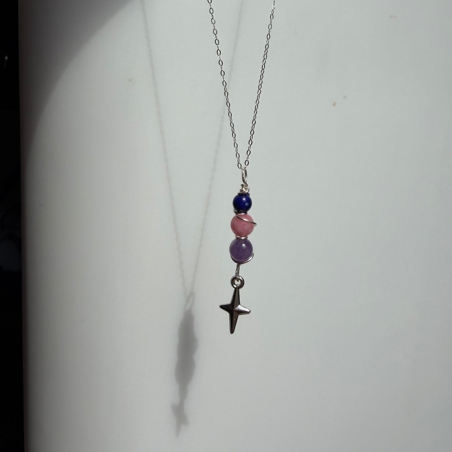 Authentic Self Lapis Lazuli Rhodonite and Amethyst Handmade Necklace
