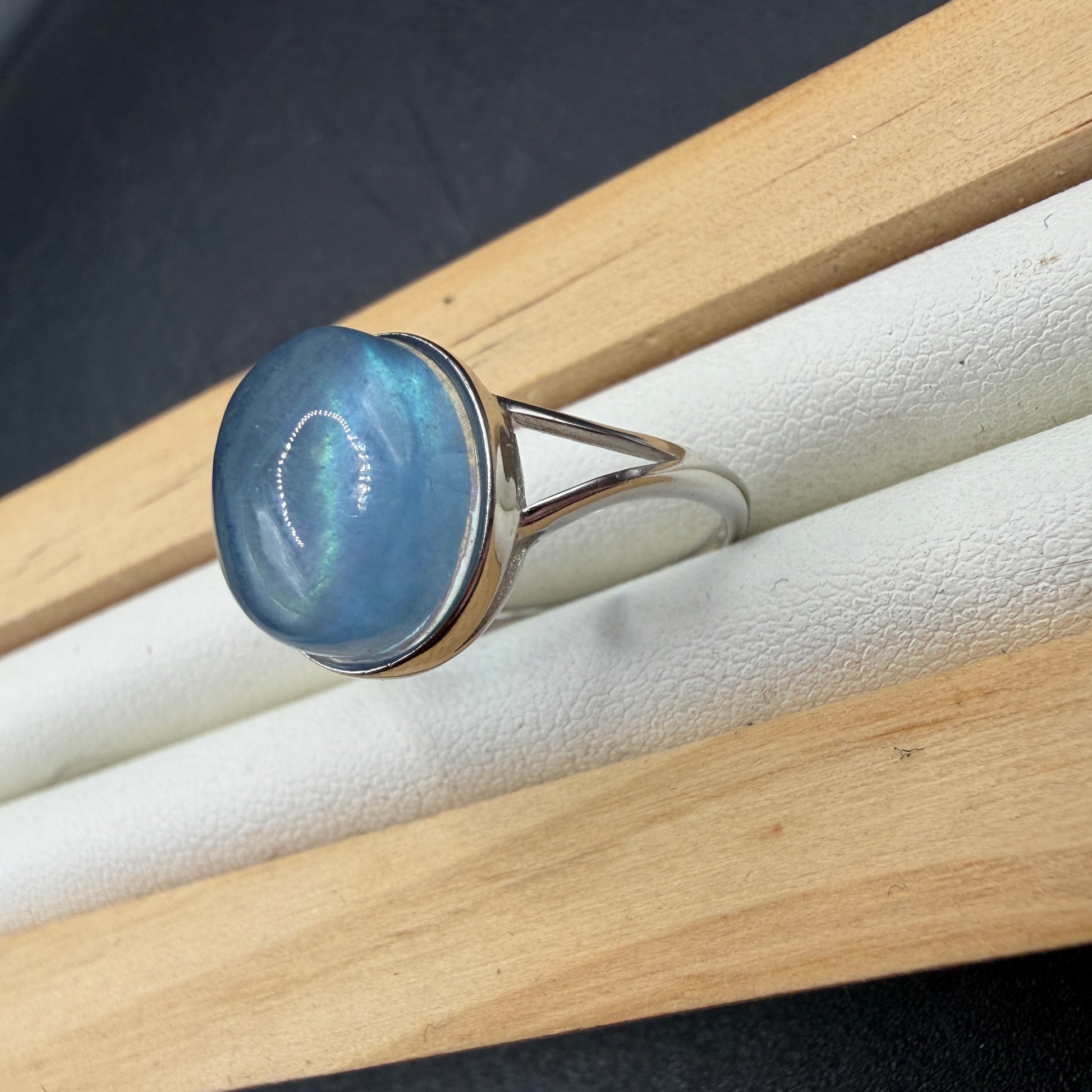 Aquamarine S925 Adjustable Ring