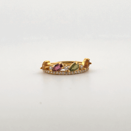 Rainbow Tourmaline S925 Adjustable Ring