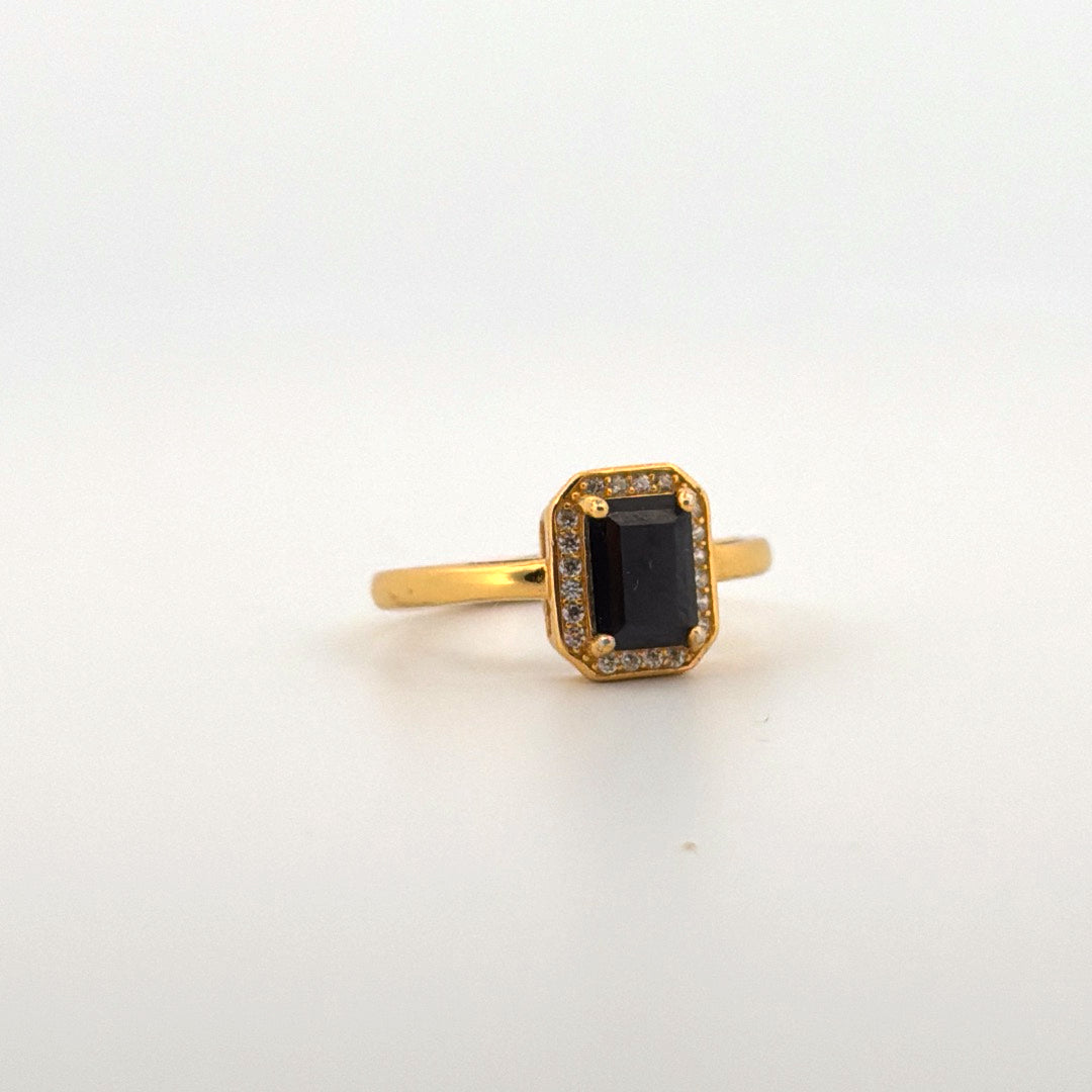 Black Spinel S925 Adjustable Ring
