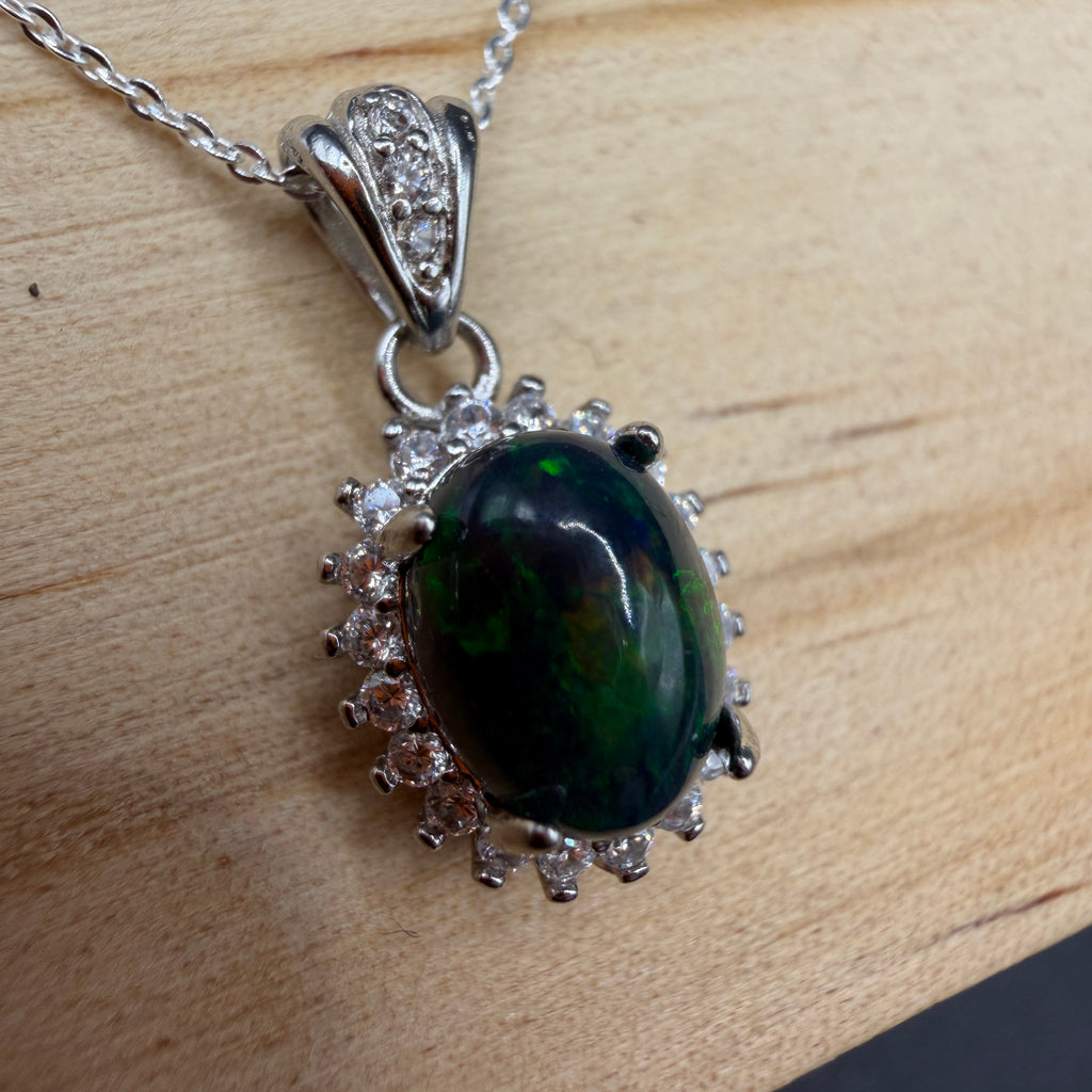 Black Opal S925 Necklace
