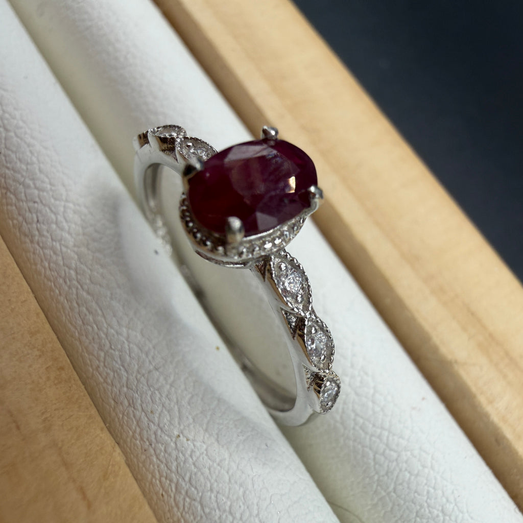 Ruby S925 Adjustable Ring
