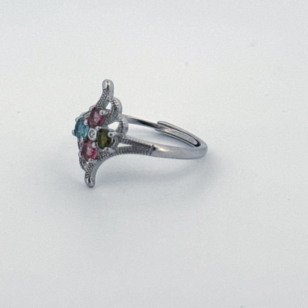 Rainbow Tourmaline S925 Adjustable Ring