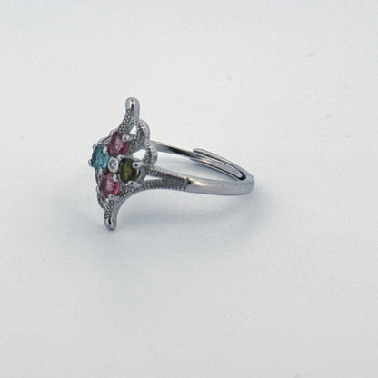 Rainbow Tourmaline S925 Adjustable Ring