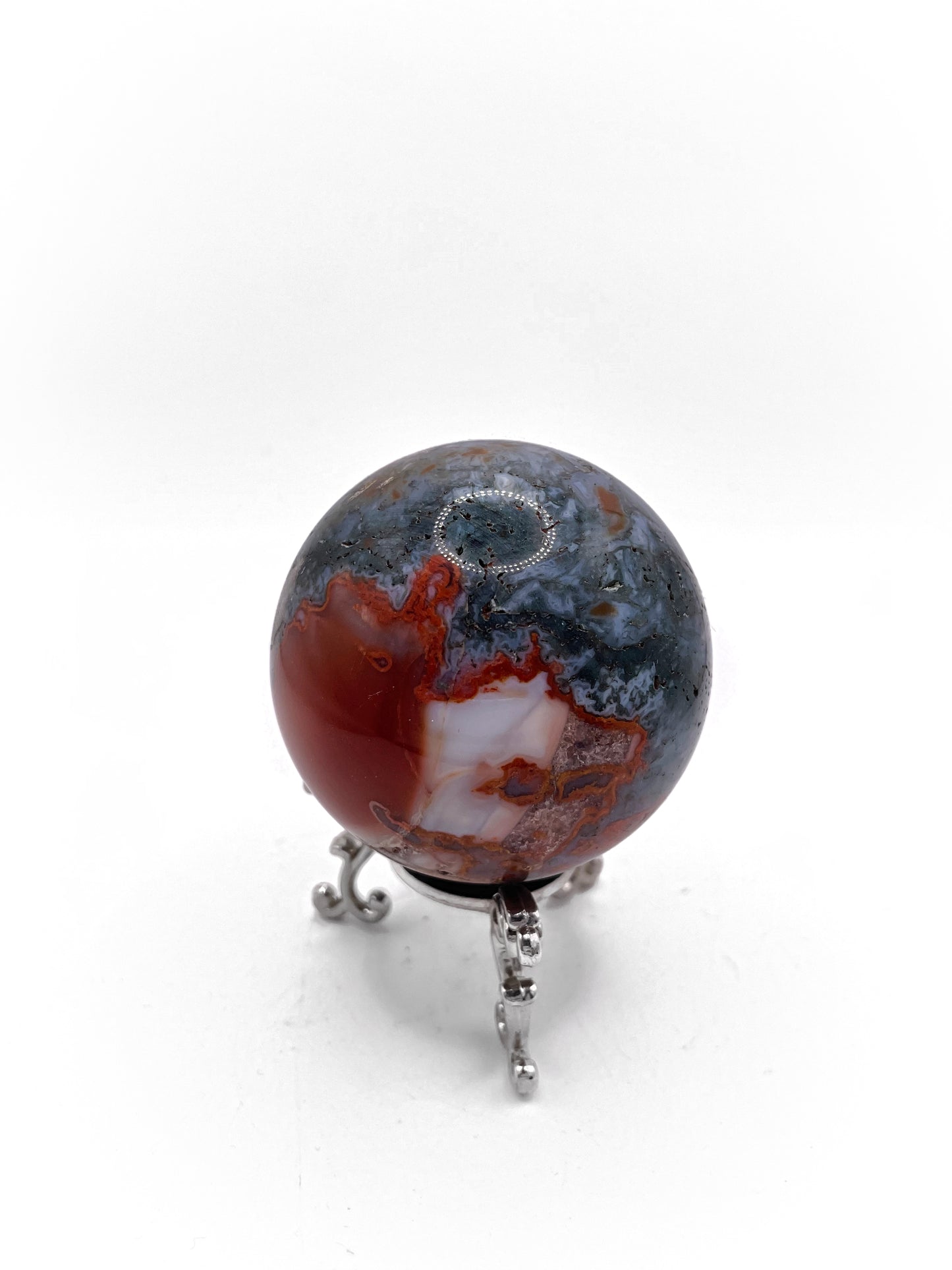 Carnelian Moss Agate Sphere