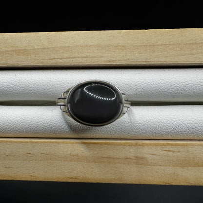 Obsidian S925 Adjustable Ring
