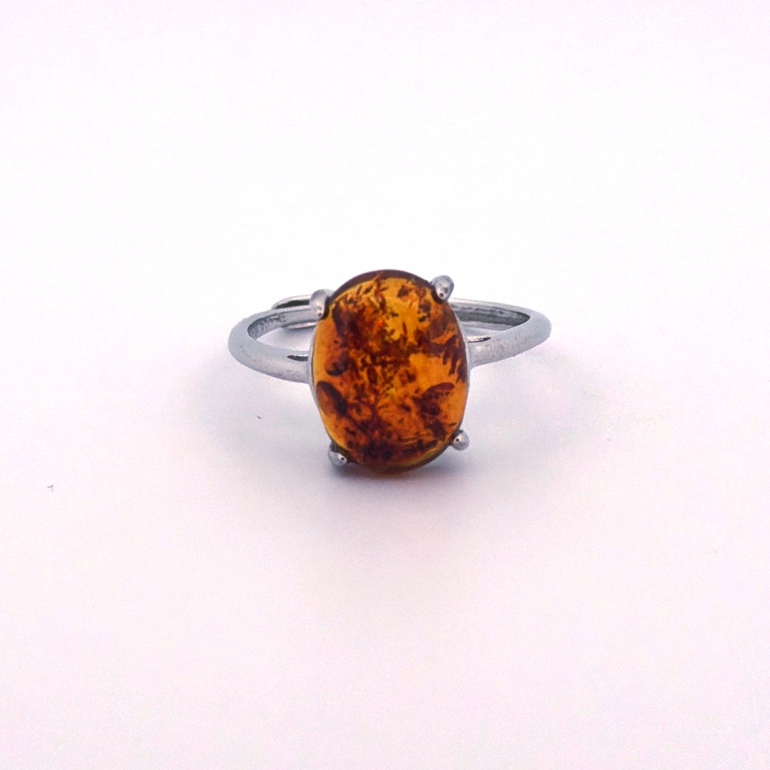 Amber S925 Adjustable Ring
