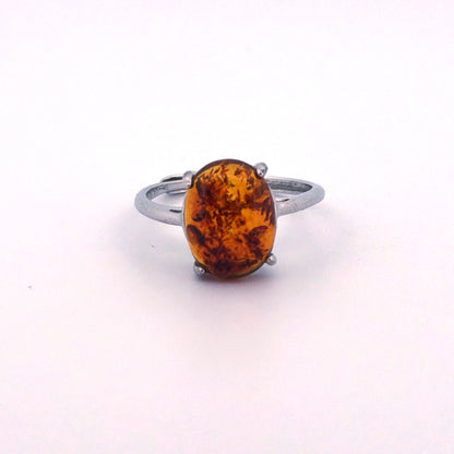Amber S925 Adjustable Ring