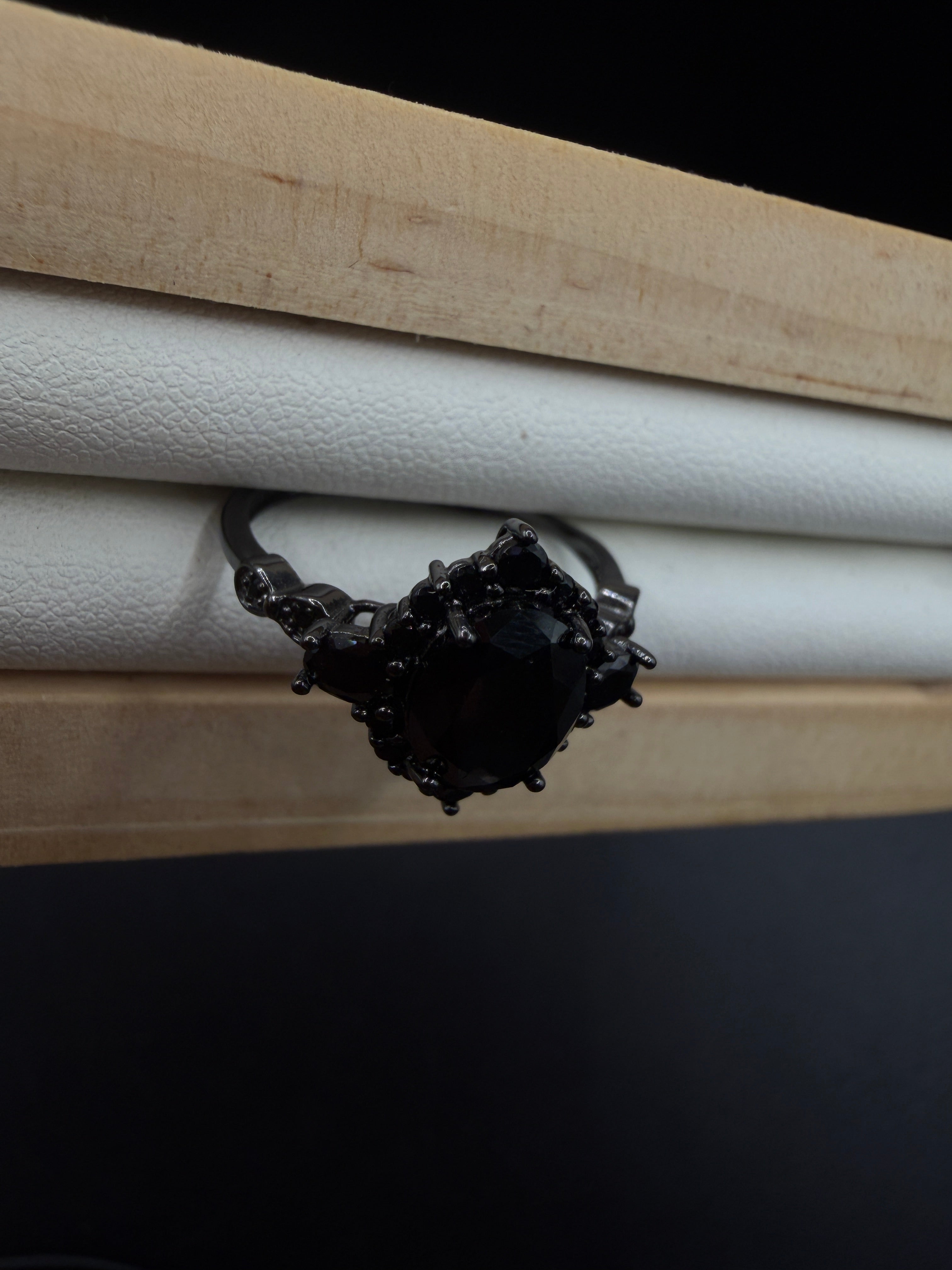 Black Spinel S925 Halloween Ring