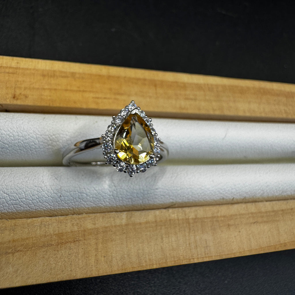 Citrine S925 Adjustable Ring