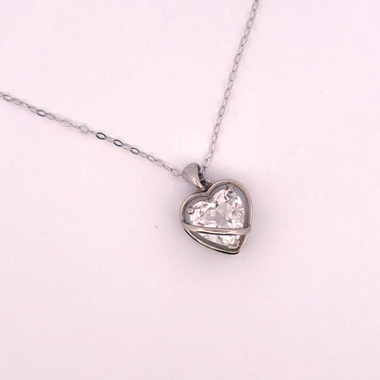 Clear Quartz Heart S925 Necklace