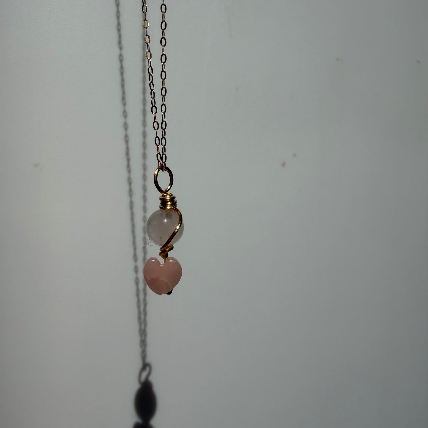Heart Healing Rose Quartz and Kunzite Handmade Necklace