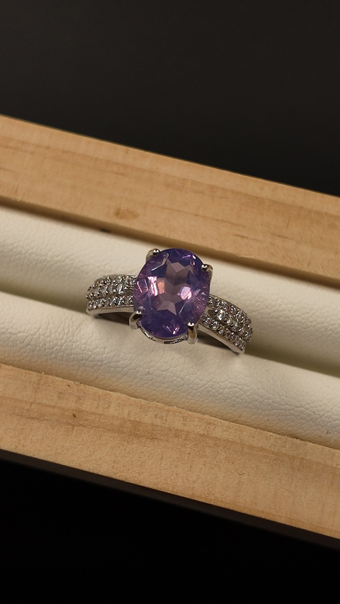 Amethyst Jade S925 Adjustable Ring