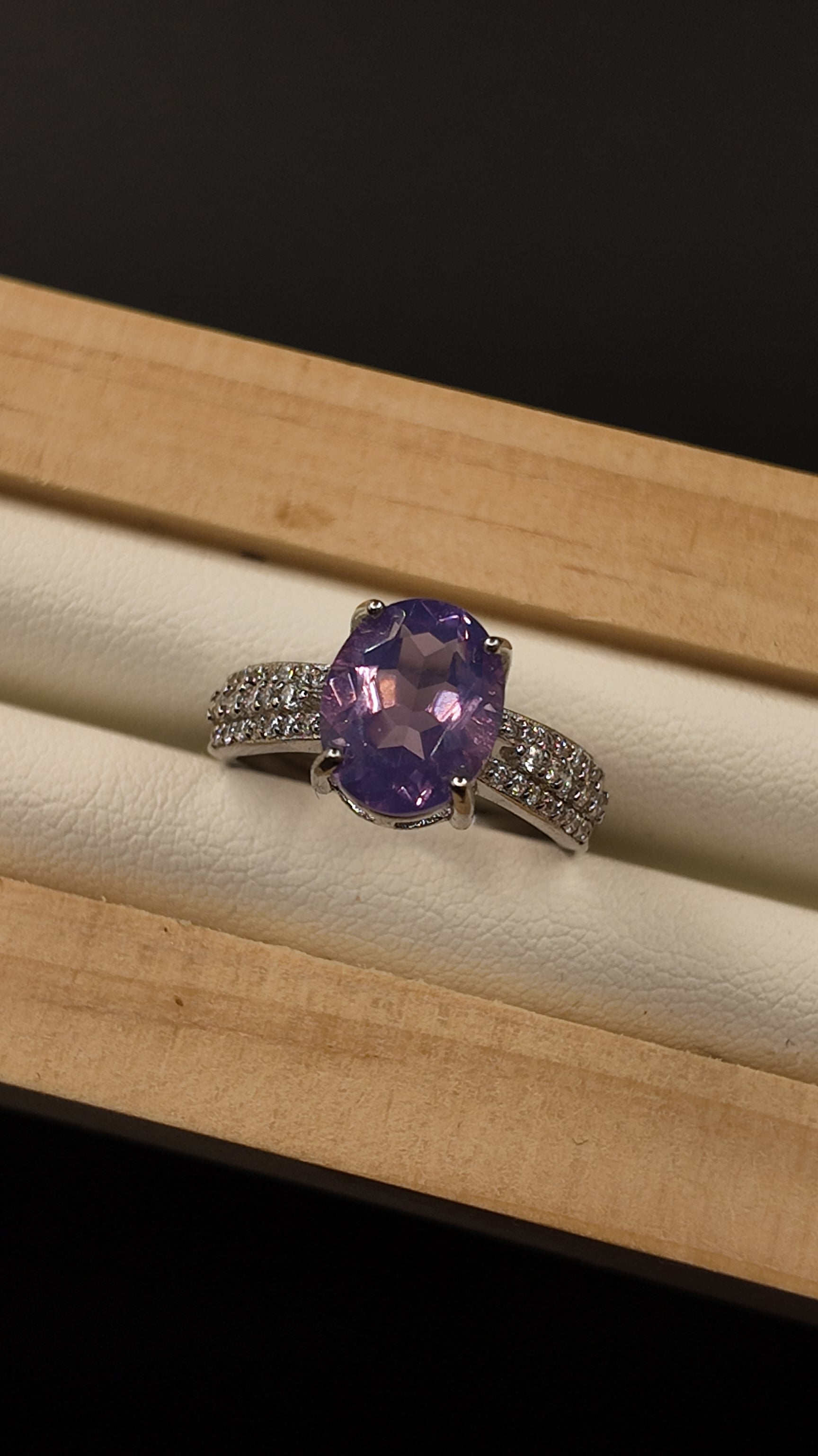 Amethyst Jade S925 Adjustable Ring