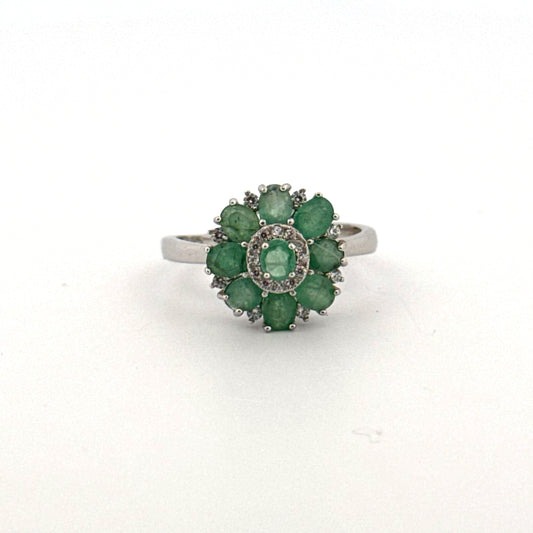 Emerald S925 Certified Adjustable Ring