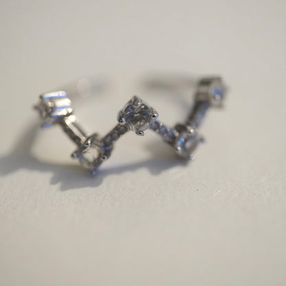 Clear Quartz S925 Adjustable Ring