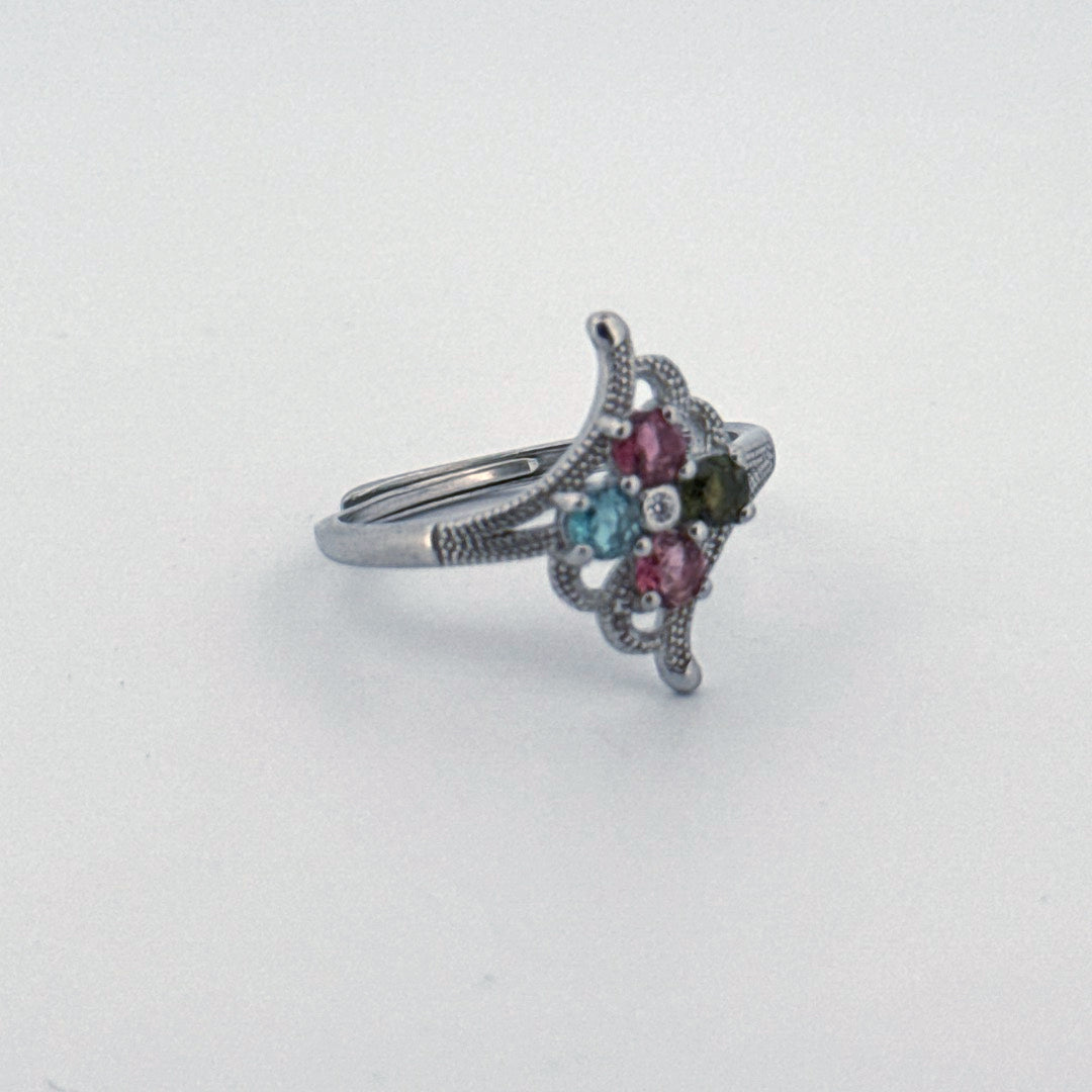 Rainbow Tourmaline S925 Adjustable Ring