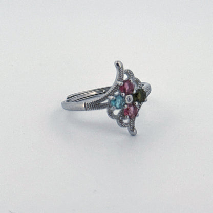 Rainbow Tourmaline S925 Adjustable Ring