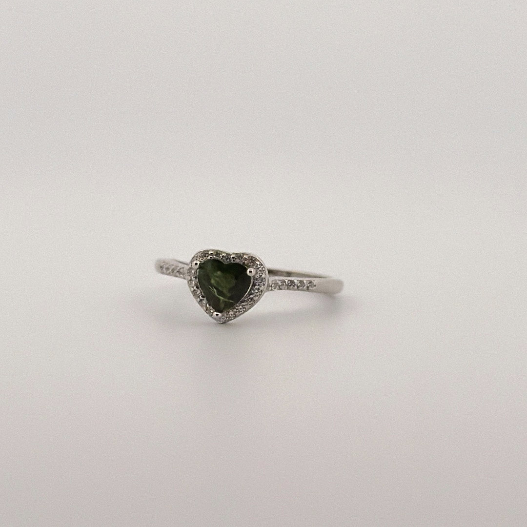 Green Tourmaline S925 Adjustable Ring