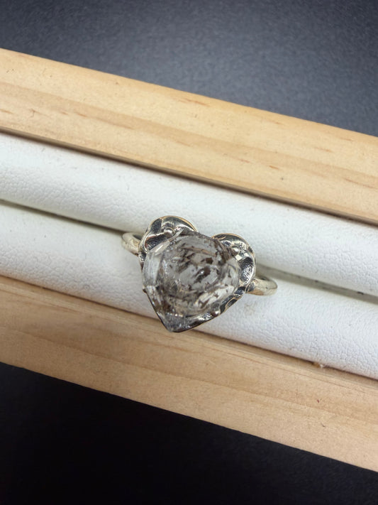 Herkimer Diamond S925 Adjustable Ring