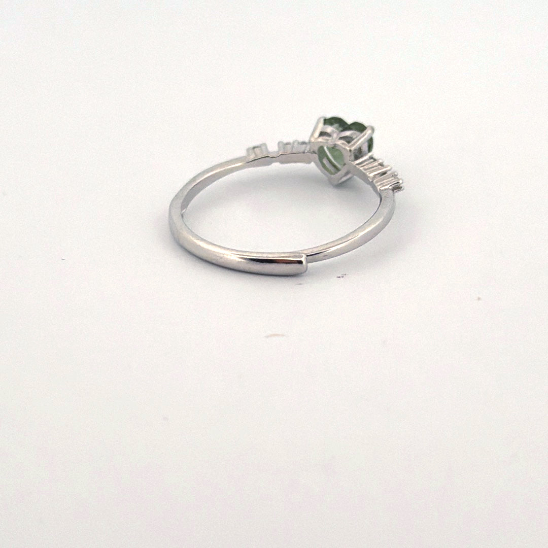 Moldavite S925 Adjustable Certified Ring