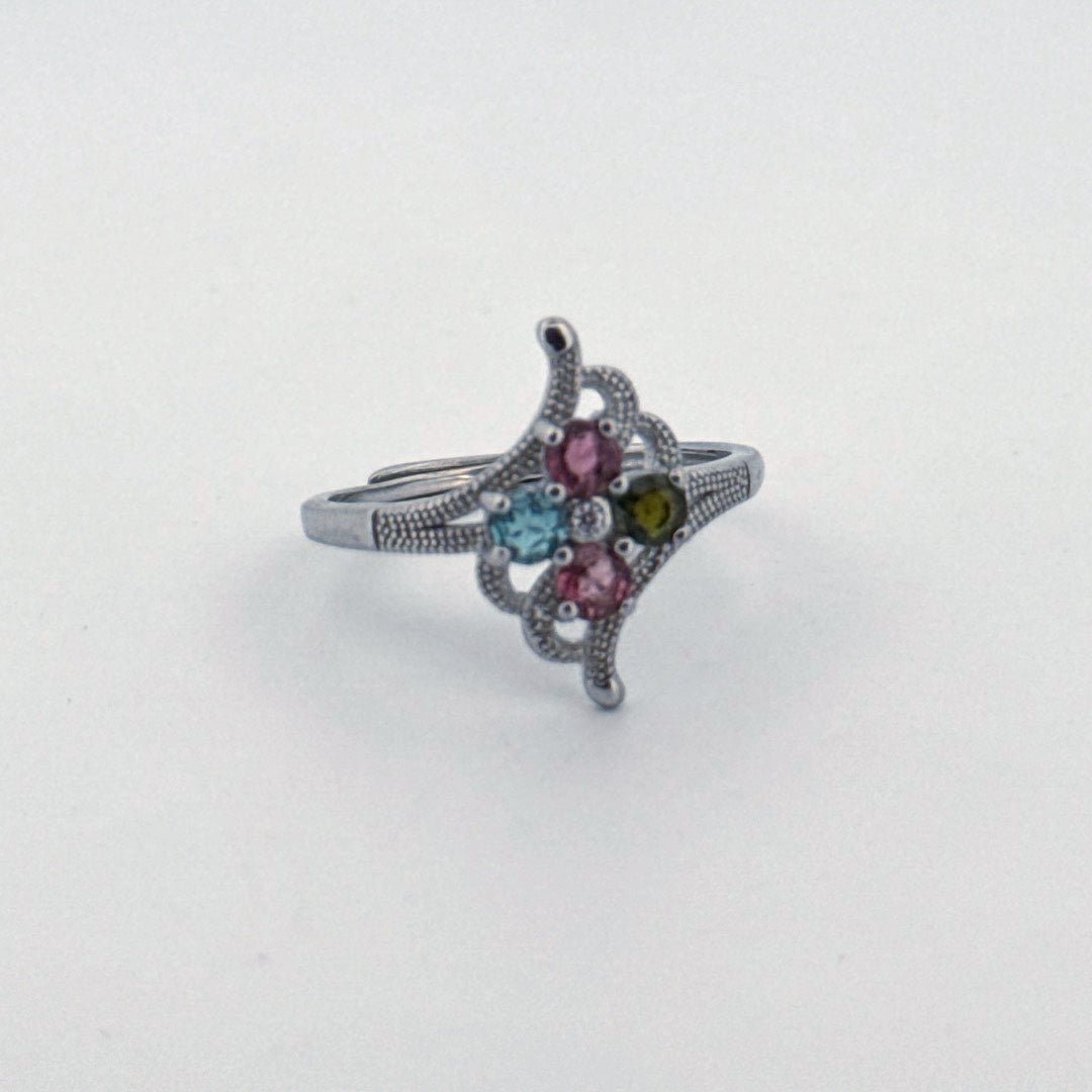 Rainbow Tourmaline S925 Adjustable Ring
