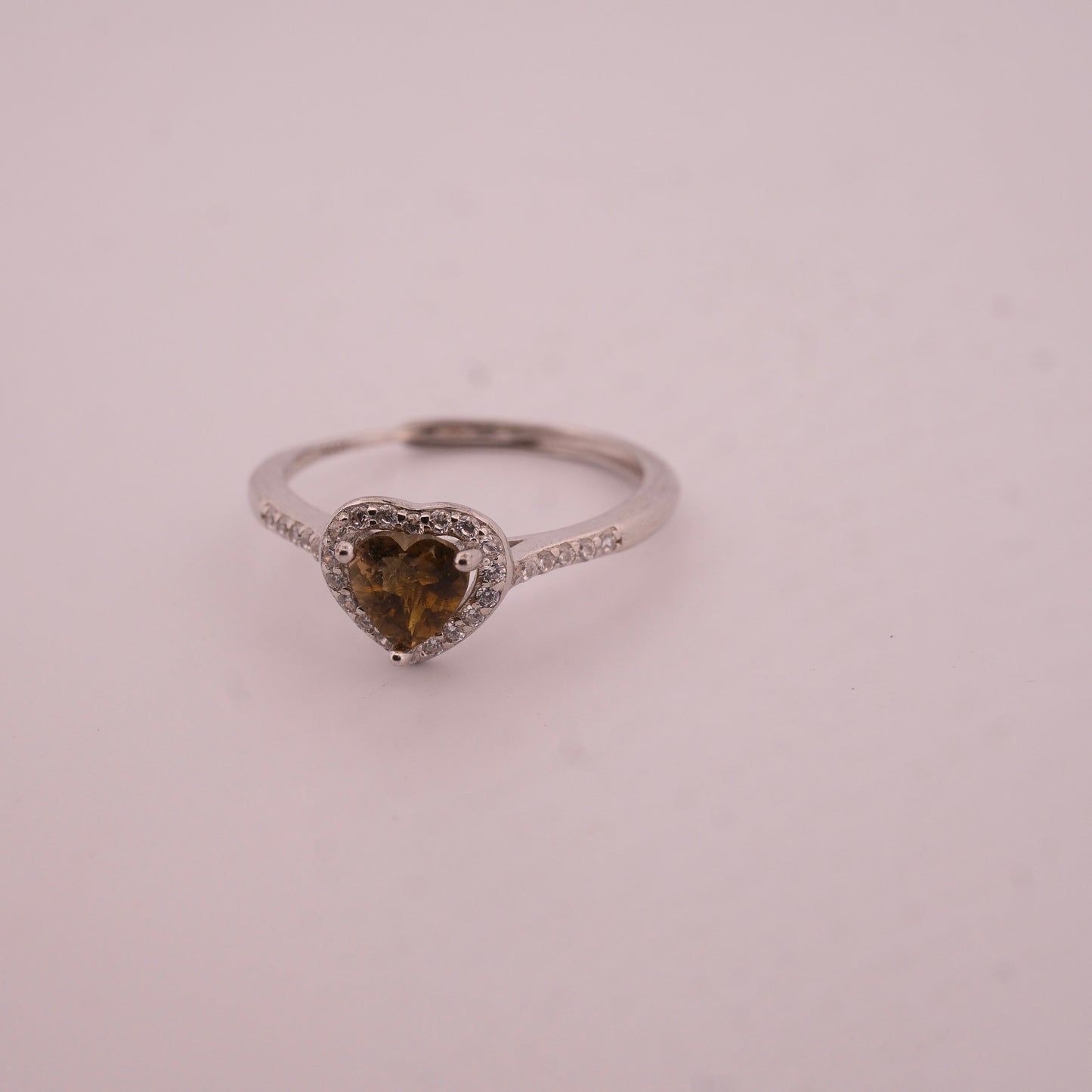 Tourmaline Heart S925 Adjustable Ring