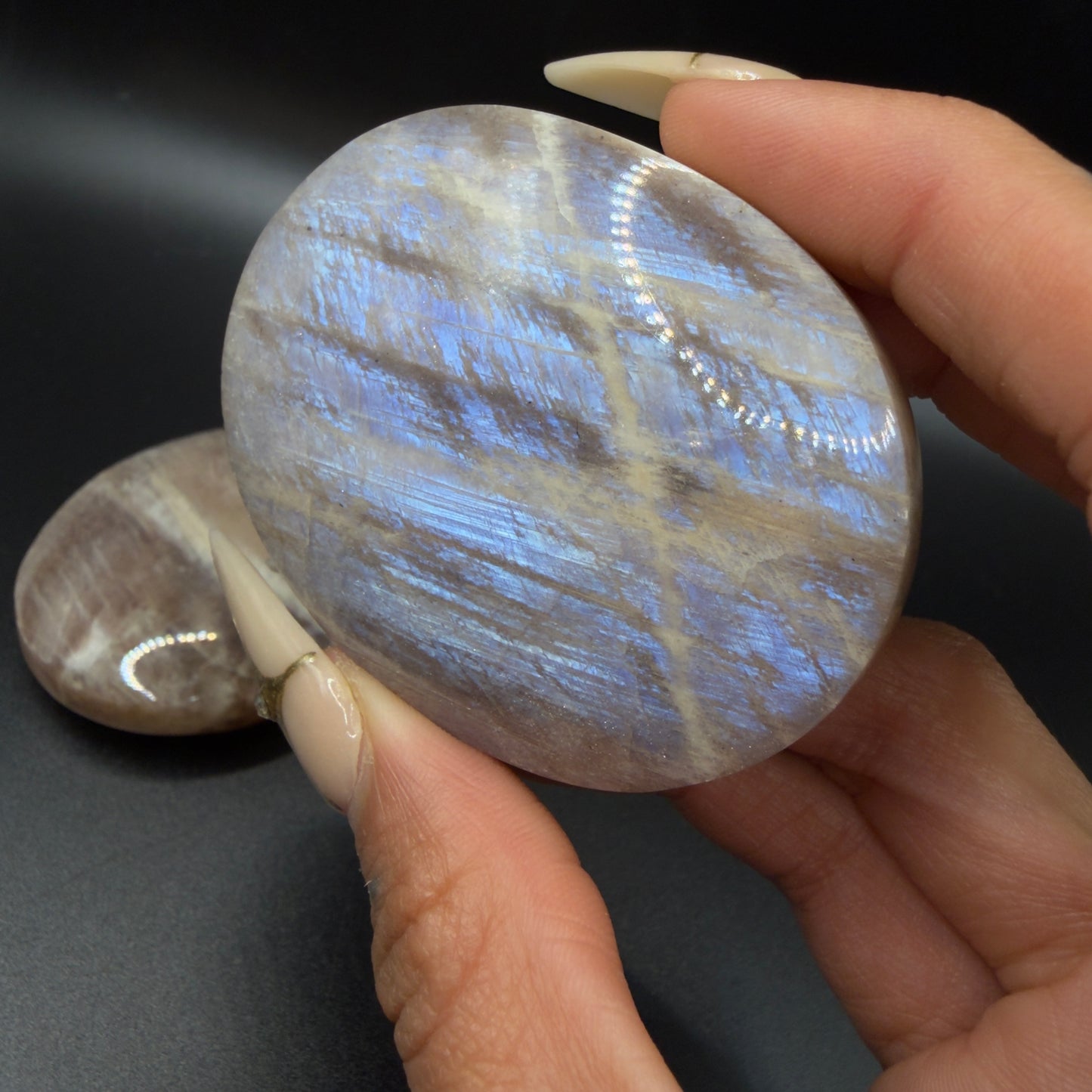 AA Grade Moonstone Large Palm Stone
