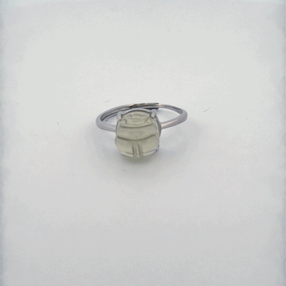 Libyan Desert Glass Scarab S925 Certified Adjustable Ring