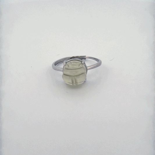 Libyan Desert Glass Scarab S925 Certified Adjustable Ring