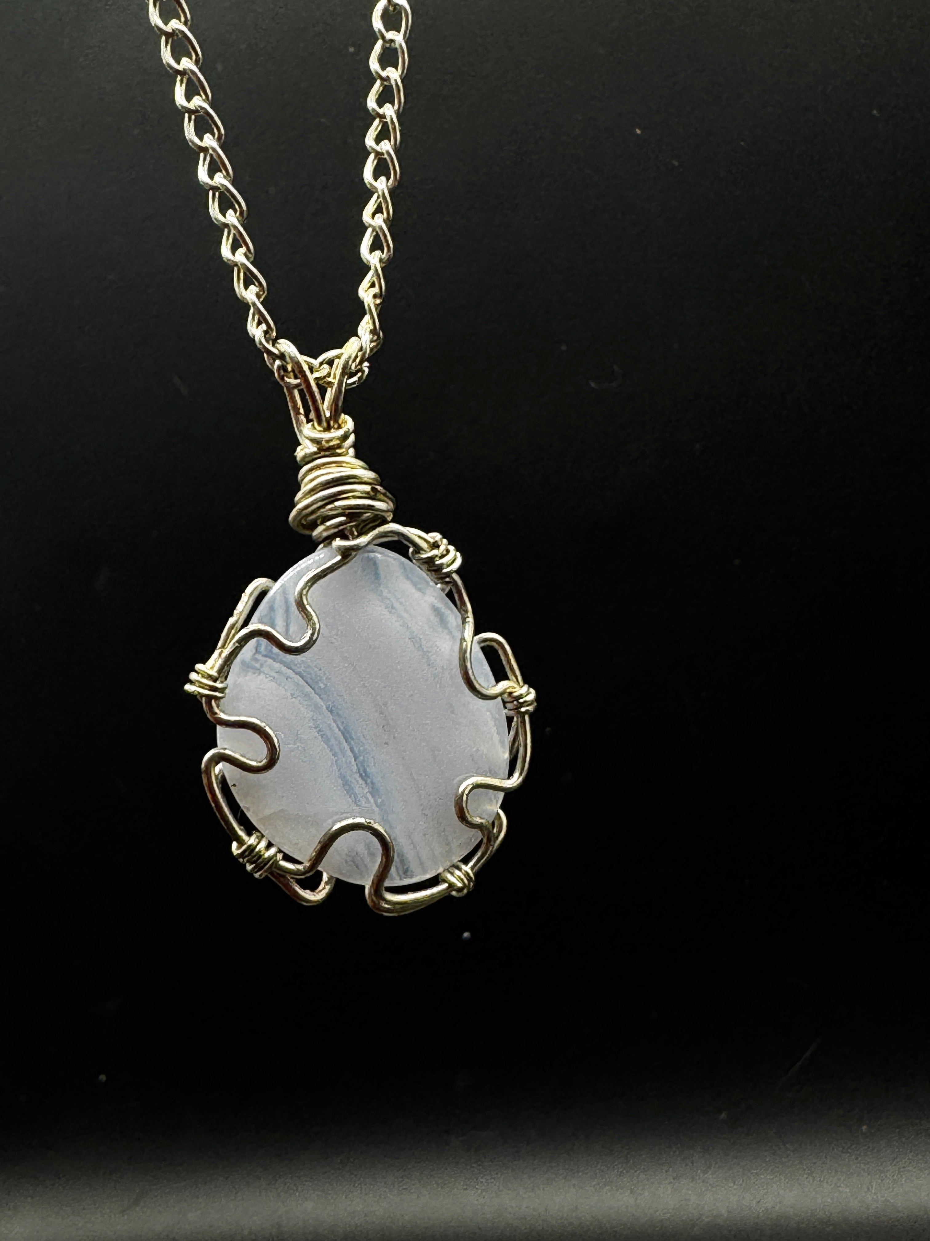 Handmade Blue Lace Agate Necklace