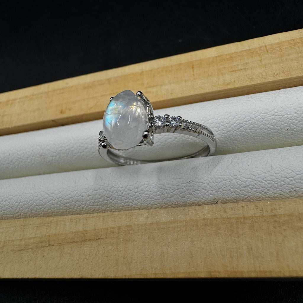 Moonstone S925 Adjustable Ring