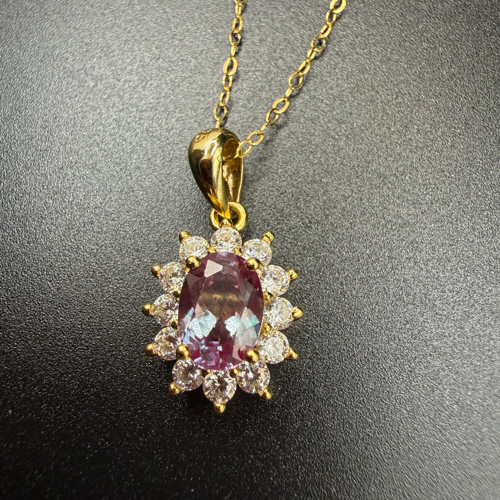 Alexandrite S925 Gold Necklace