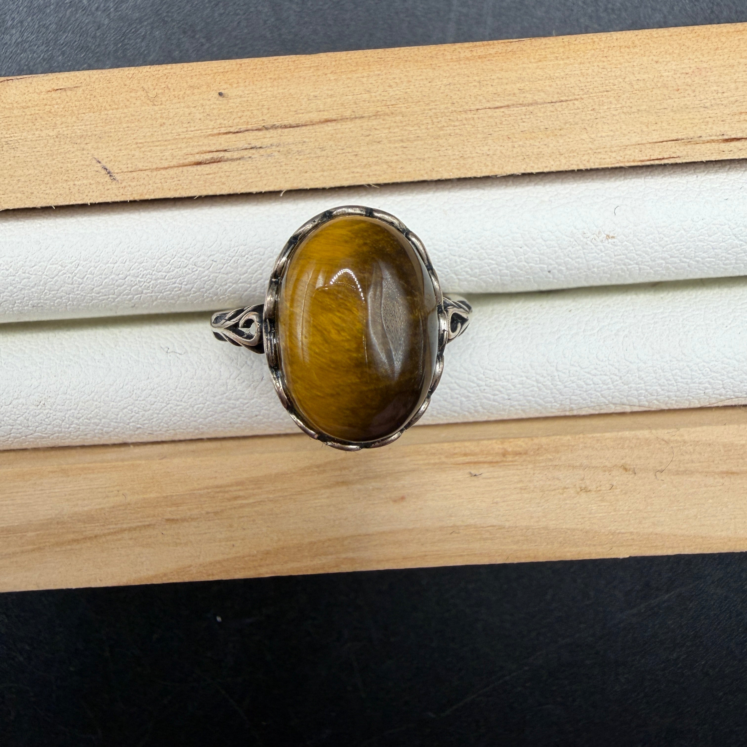 Tigers Eye S925 Adjustable Ring