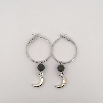 Pyrite Moon Handmade Hoop Earrings