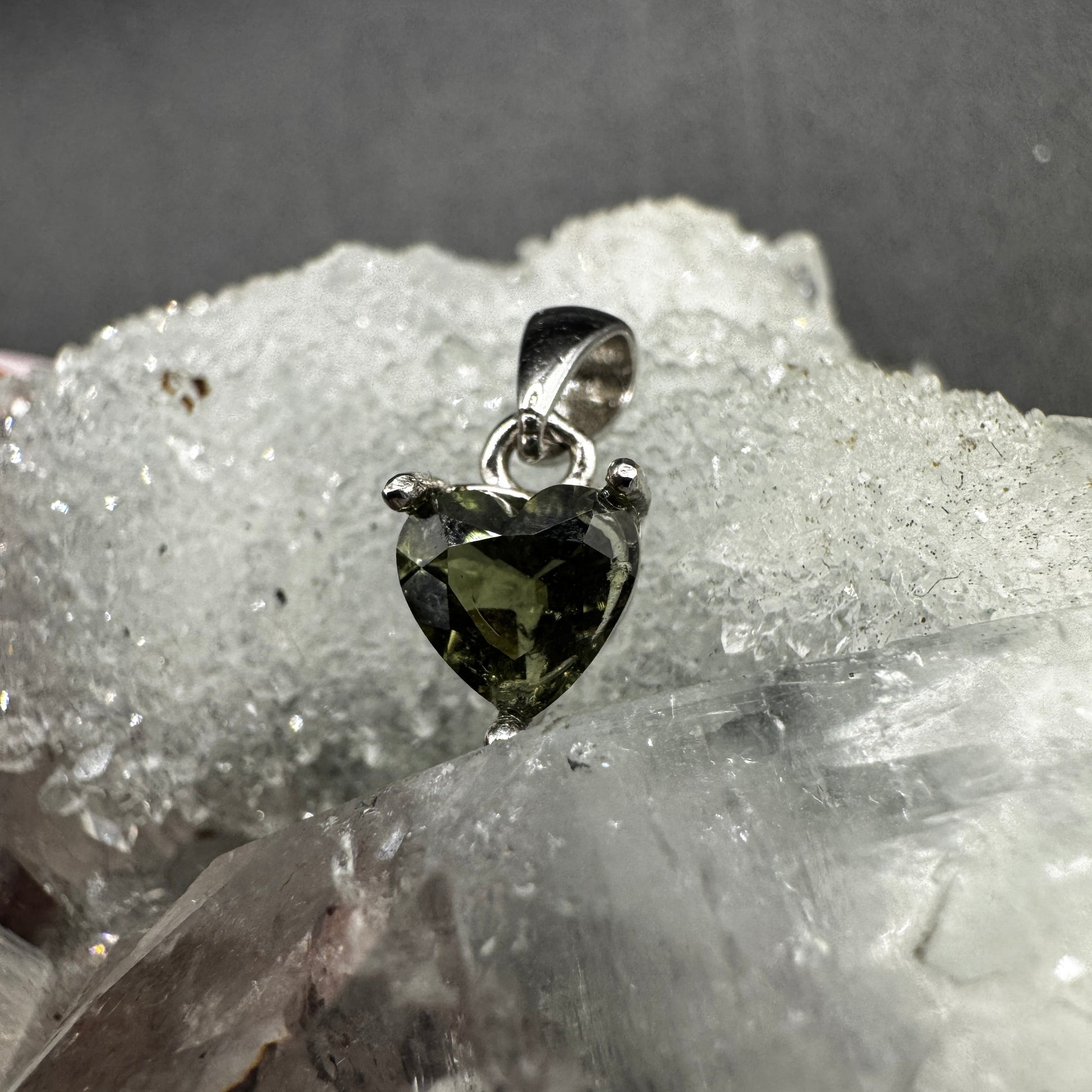 Moldavite Heart Necklace