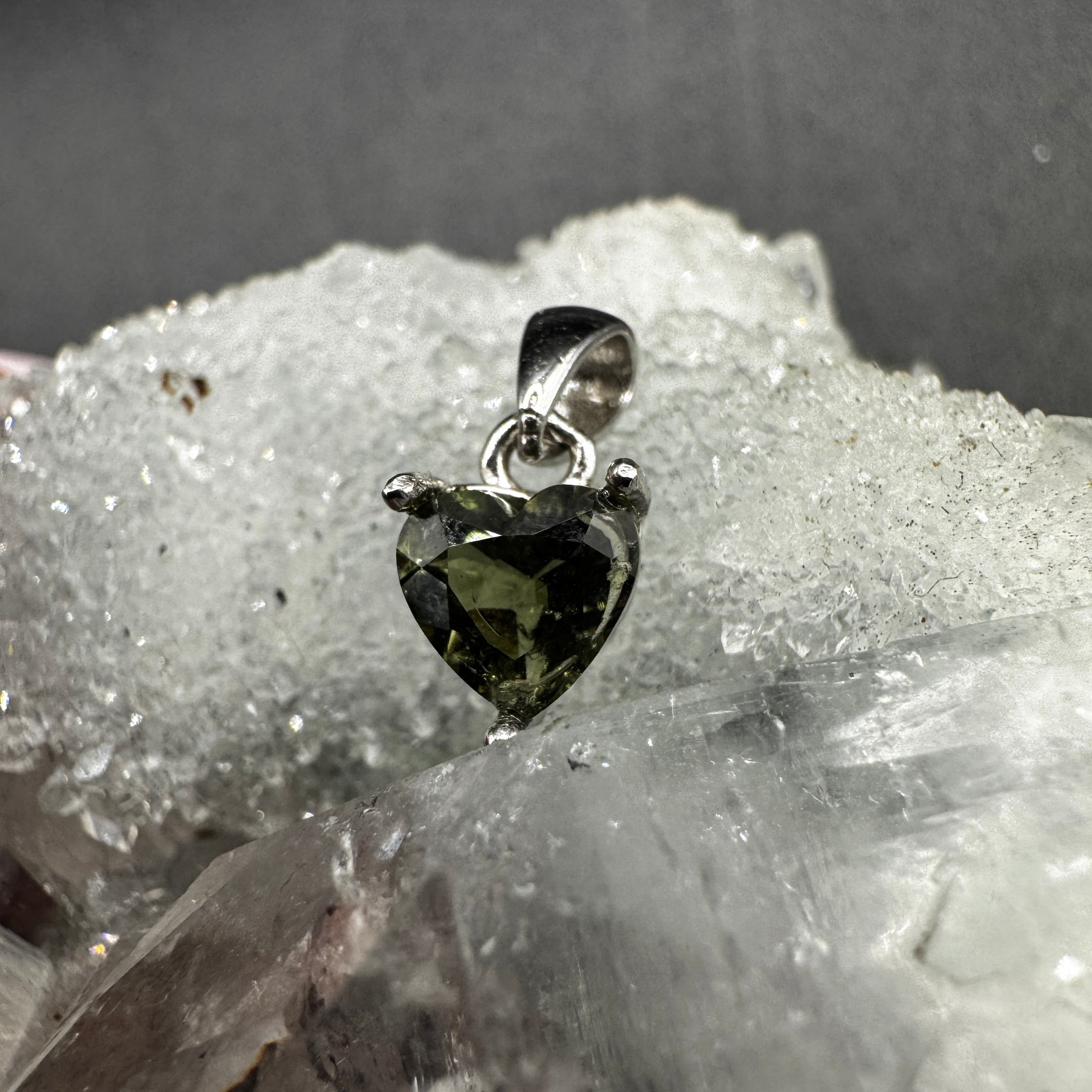 Moldavite Heart S925 Certified Necklace